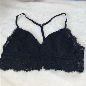 Super cute black,lace, t-back bralette